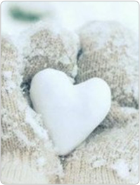 Heart in winter gloves